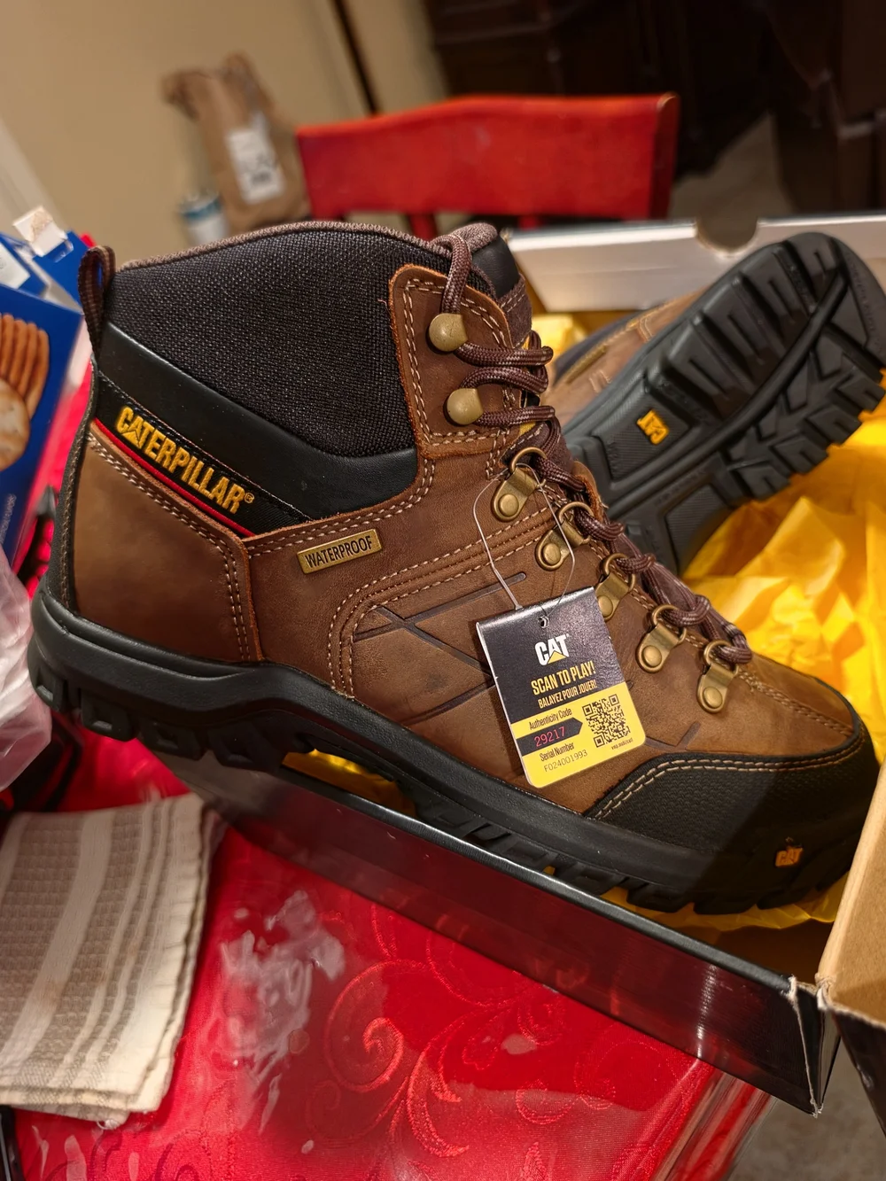 Caterpillar Men’s Waterproof Work Boots – Size 10